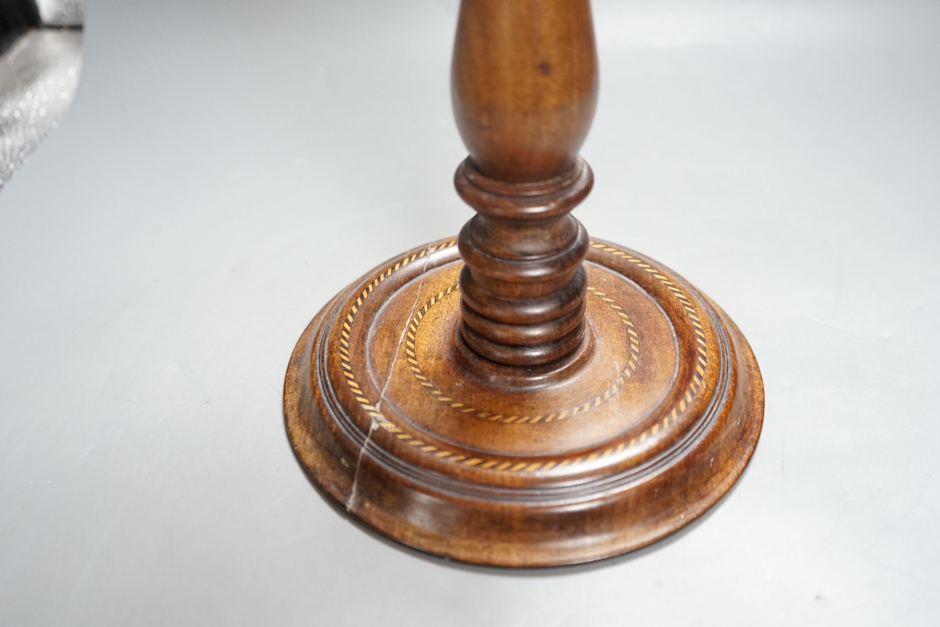 A George III inlaid mahogany zograscope, 62cm